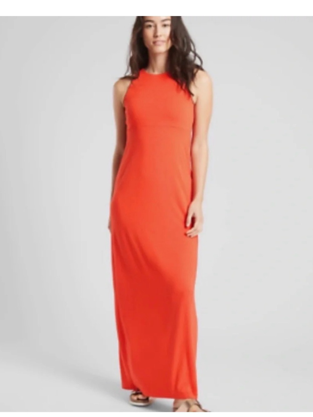 Athleta Santorini Torch Red Sleeveless Maxi Dress